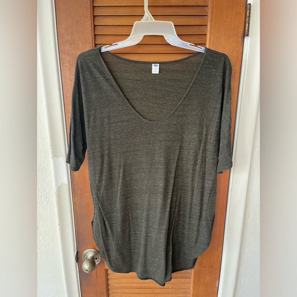 Oversized olive green, long top from Old Navy